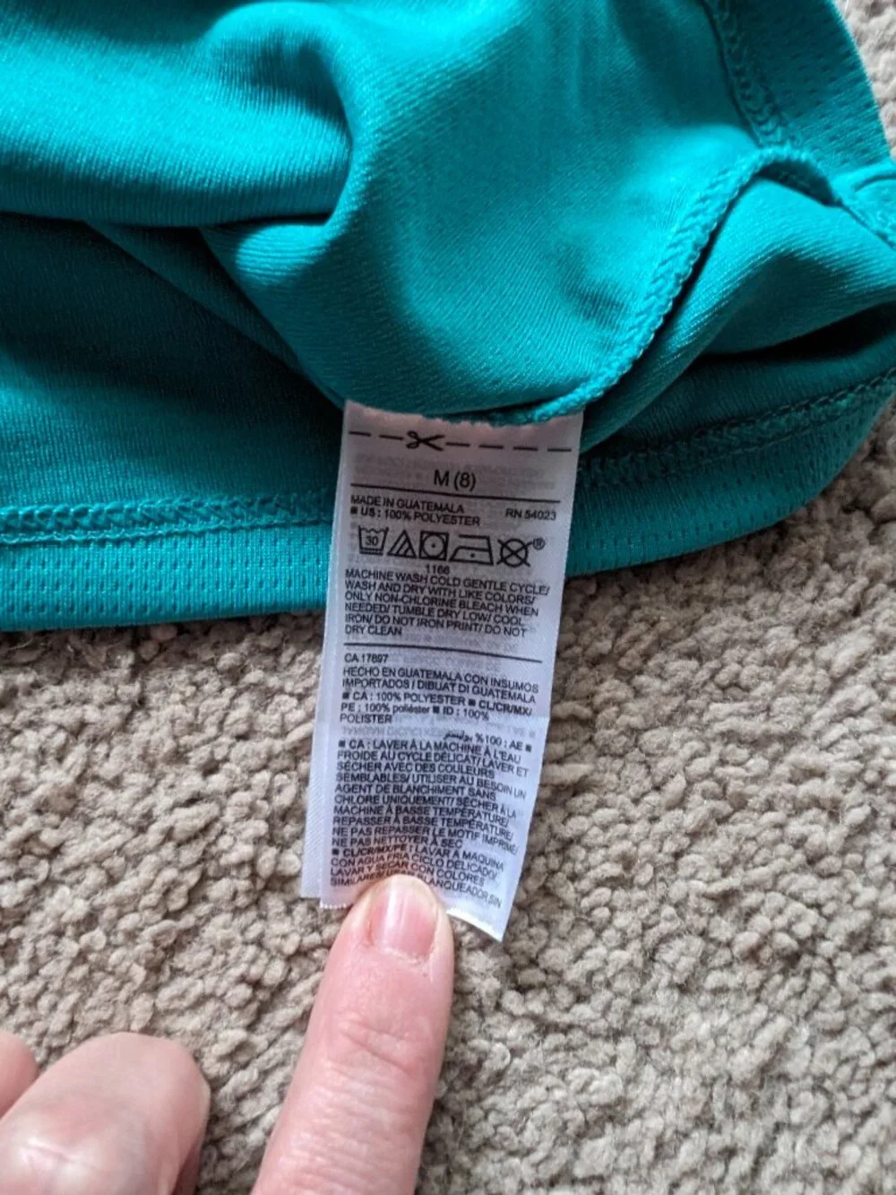 ON teal rashguard/swim top (YM)